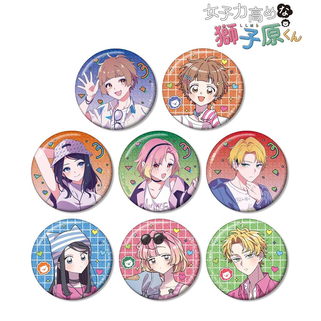 Highly feminine Shishihara-kun by Aimai Mii, City Pop version & Hoshinegimi's illustration Y2K version, trading glitter badges, box of 8
