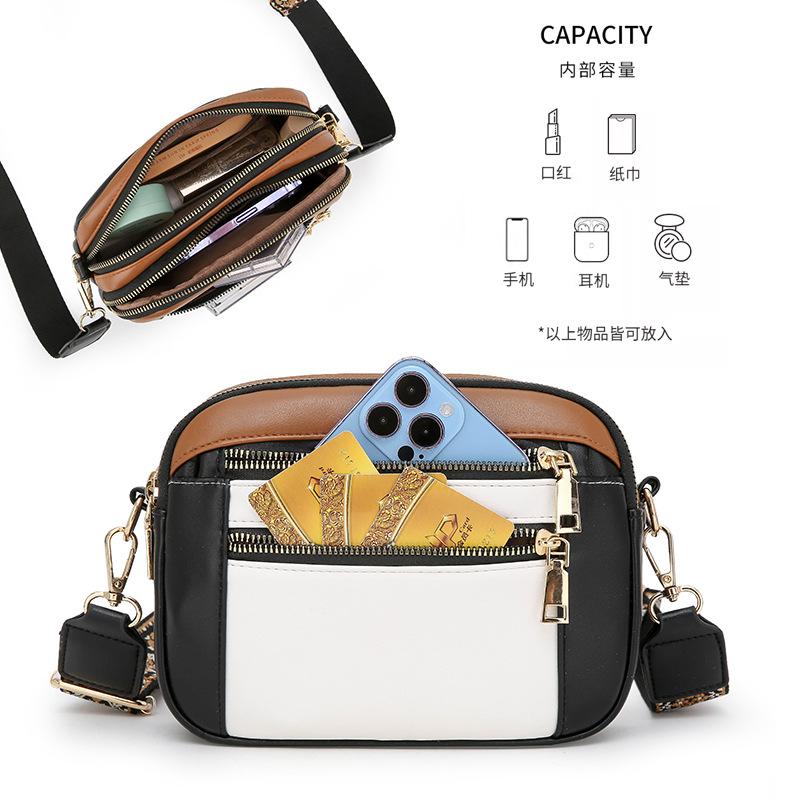 Versatile Casual Pu Women'S Bag, Simple And Advanced Shoulder Bag, Large Capacity Wide Shoulder Strap, Messenger Bag Tide