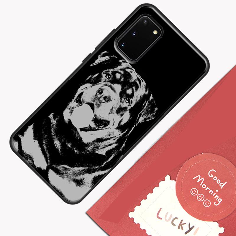 Cute Rottweiler Dog Phone Case For Samsung Galaxy S25 S26 Ultra S20 S21 S22 S23 S24 Plus S9 S10 S25 FE Cover Shell