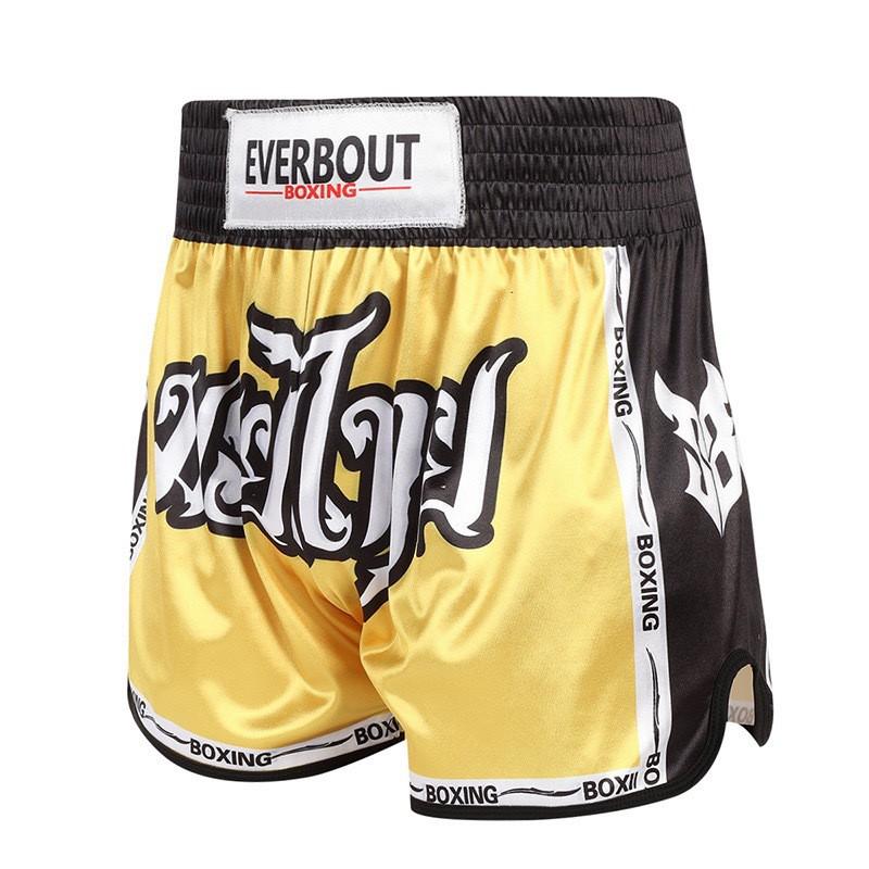 Mens Quick-Dry Muay Thai Shorts Breathable Martial Arts Training Pants Boxing Kickboxing Gym Workout