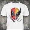 Mercenary Mutant Split Face - Distressed Superhero Mashup T-Shirt: Comic Book Movie Gift