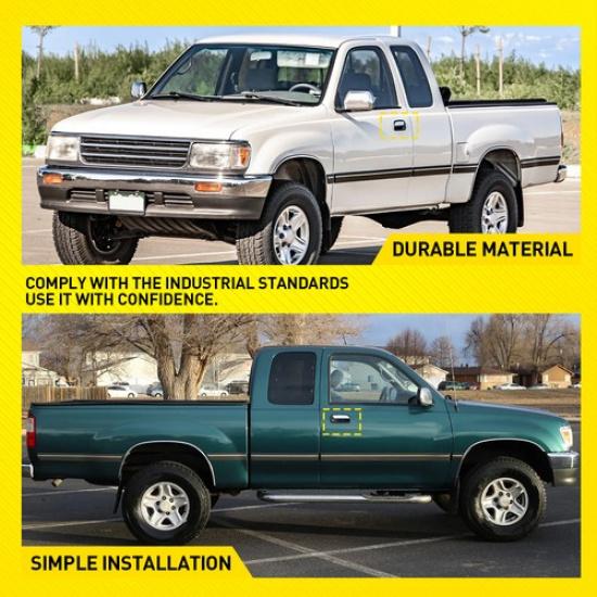 Exterior Door Handle Driver Passenger Side Chrome & Black For 93-98 Toyota T100