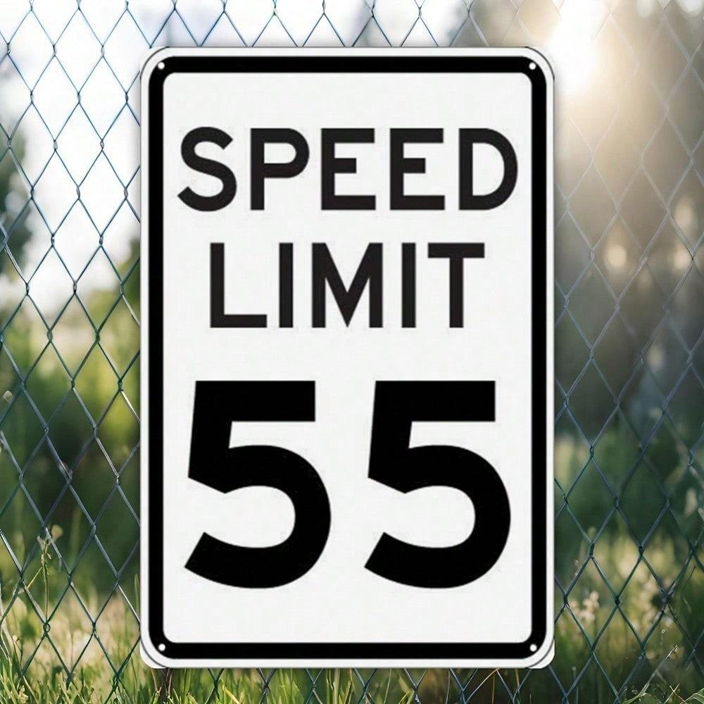 1pc R2 55 MPH Speed Limit Vintage Metal Sign, H.I.P. Funny Gift for Colleagues, 8x12in Unframed Indoor Outdoor Decor