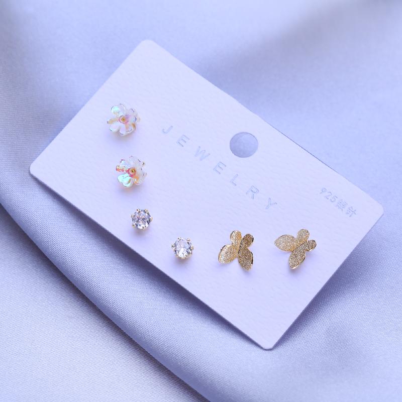 

FEEYOO 3 комплекта серег для женщин и девочек, модные модные серьги в форме сердца, ювелирные изделия Giftt B разноцветный