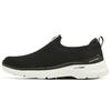 Go Walk 6 Slip-On Comfortable Shock Absorbing Durable Breathable Low-Top Casual Shoes Men Sneakers White Black 216267-BLK