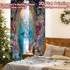 2pcs, 2D FLAT PRINTING Curtains (Without Rod) Ocean Paradise Christmas Festival Creative Curtains Versatile Polyester Fabric