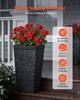 Tall Planters Set of 2, 580 Mm Large Outdoor Taper Planters for Outdoor Indoor Plants, Front Porch Plastic Modern Flower Pots with Casters, Inner Pot
