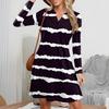 Women's Fashion Striped V-Neck Long Sleeve  Dress