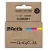 Enhanced Capacity Ink Cartridge for Canon Printers - Actis KC-41R (Compatible with CL-41/CL-51 Models)