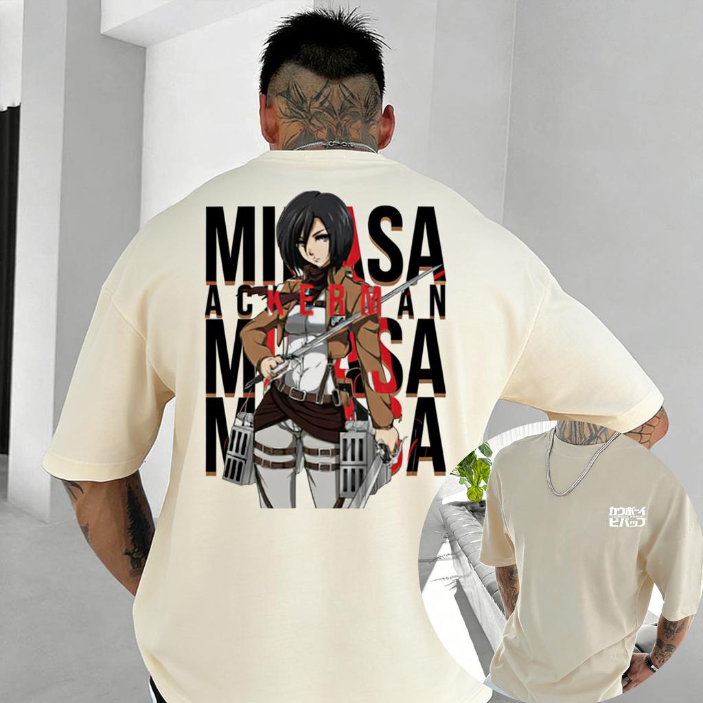 Attack on Titan Anime Mikasa Ackerman printed T-shirt for men and women, Sports T-shirt for men, Summer T-shirt