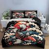 "Koi Fish Art Decor Set" Bedding Set with 1 Duvet Cover 2 Pillowcases Single Double King Queen, Gift