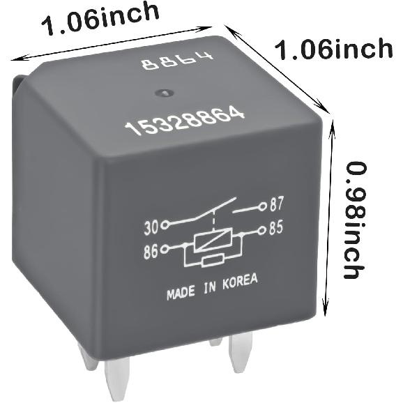 Automotive Relay 15328864 (Pack of 2) – D1741C 12V 40A 4-Pin SPDT Automotive Relay 12193604 13503102 Replacement – A/C Compressor, Starter & Fan