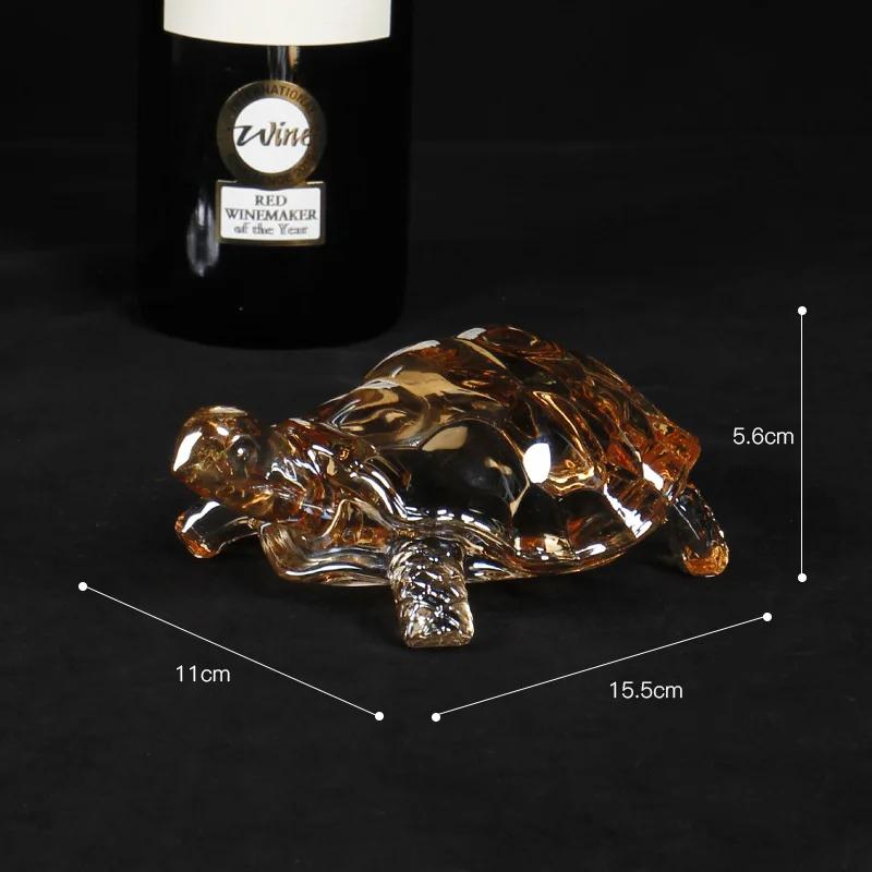 

Статуэтка из хрустальной черепахи, миниатюрная статуэтка черепахи, китайское украшение фэн-шуй для домашнего офиса, аксессуары для украшения стола золотой