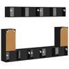 TV Cabinet Set 5 Pieces Black Engineered Wood