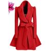 Jaqueta de Lã Cintura Slim Casaco de Lã Trench Coat