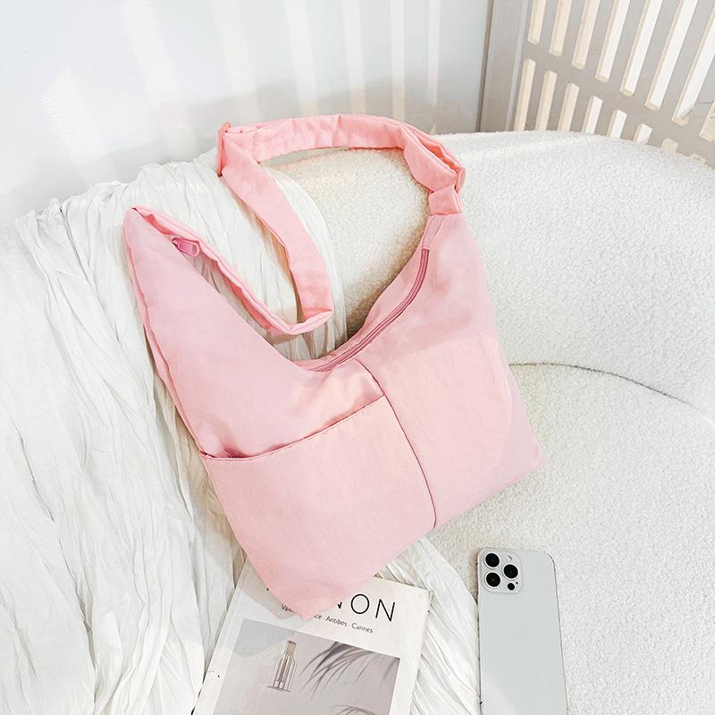Retro versatile lazy tote bag women's large-capacity lightweight cloth bag shoulder messenger bag casual commuter bag