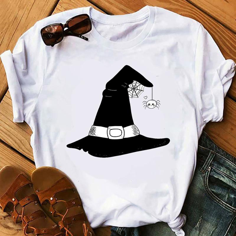 Tricou la modă de vară pentru femeie Halloween vrăjitoare imprimeu tricouri femei casual amuzant tricou pentru Lady Yong Girl Top Tee Hipster