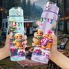 1PC Christmas Gnome Colorful Party Print 750ml Color Plastic Sports Water Bottle Leakproof Flip Straw Lid Suitable for Sports Office Home Use