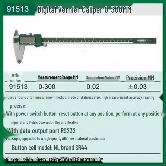 SATA Stainless Steel Dial Vernier Caliper 91521/91522/91523 Manual Measuring Tool