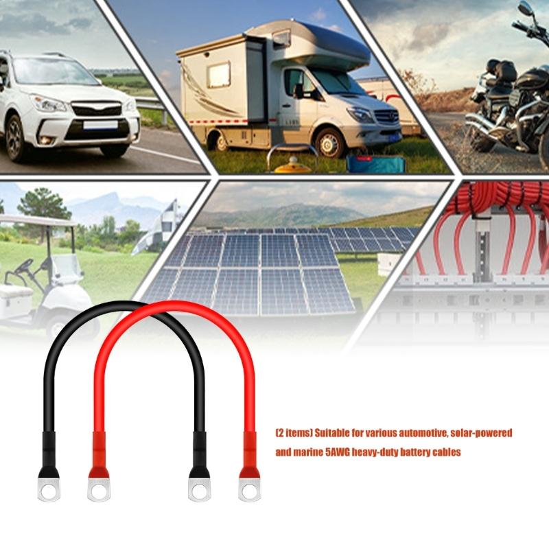 Universal 5AWG Automotive Battery Cable 30cm Battery Inverter Cable Ideal For Solar Panel Boats And Vehicles