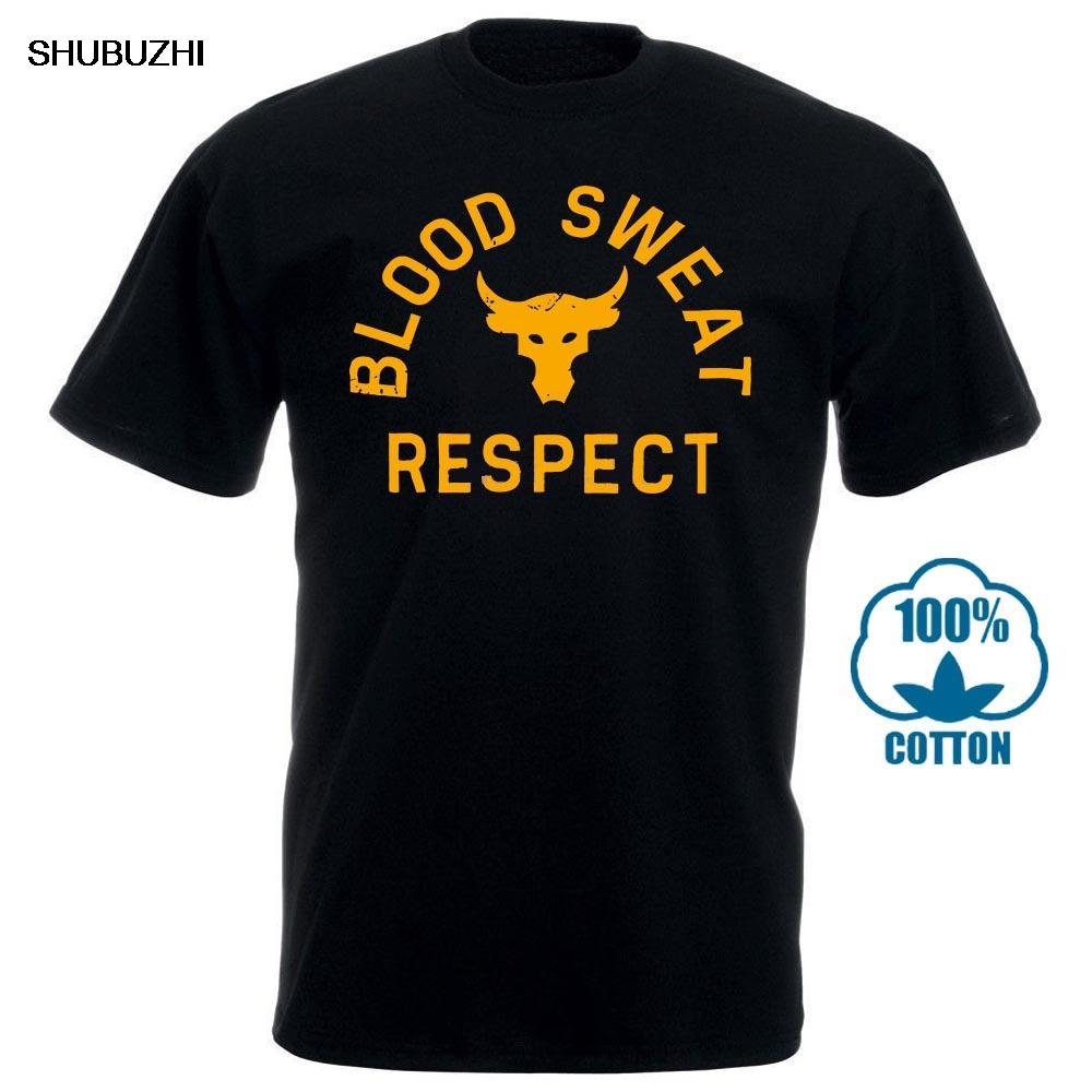 Men'S Project Rock Blood Sweat Respect Graphic T-Shirt Men'S Fashion Short Sleeved Camisetas Slim Fit T-Shirts