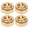 4Pcs RC Beadlock Wheel Rim Hubs Adhesive Free Brass RC Car Upgrade Parts for FMS FCX24 1 18 1 24 Climbing Car Gold