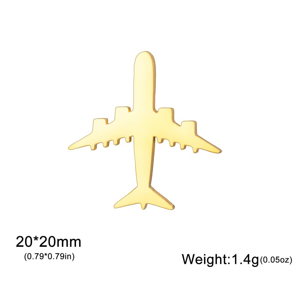 Airplane Brooch for Women Men Stainless Steel Aircraft Suit Badge Pin Accessories Gift