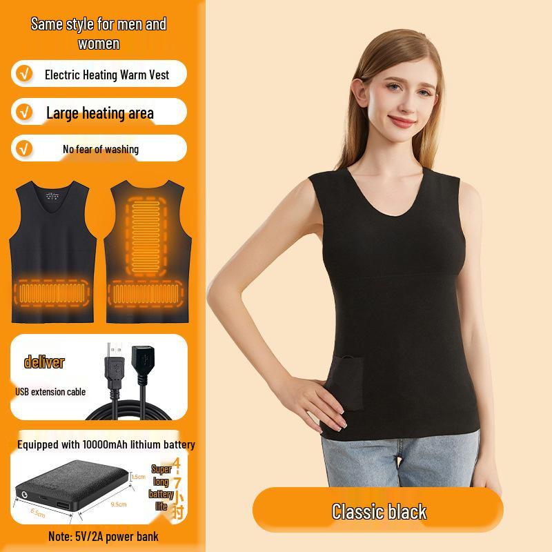 Cozy Seamless Velvet Heated Vest - Unisex Winter Base Layer with Fleece Lining and Free Shipping