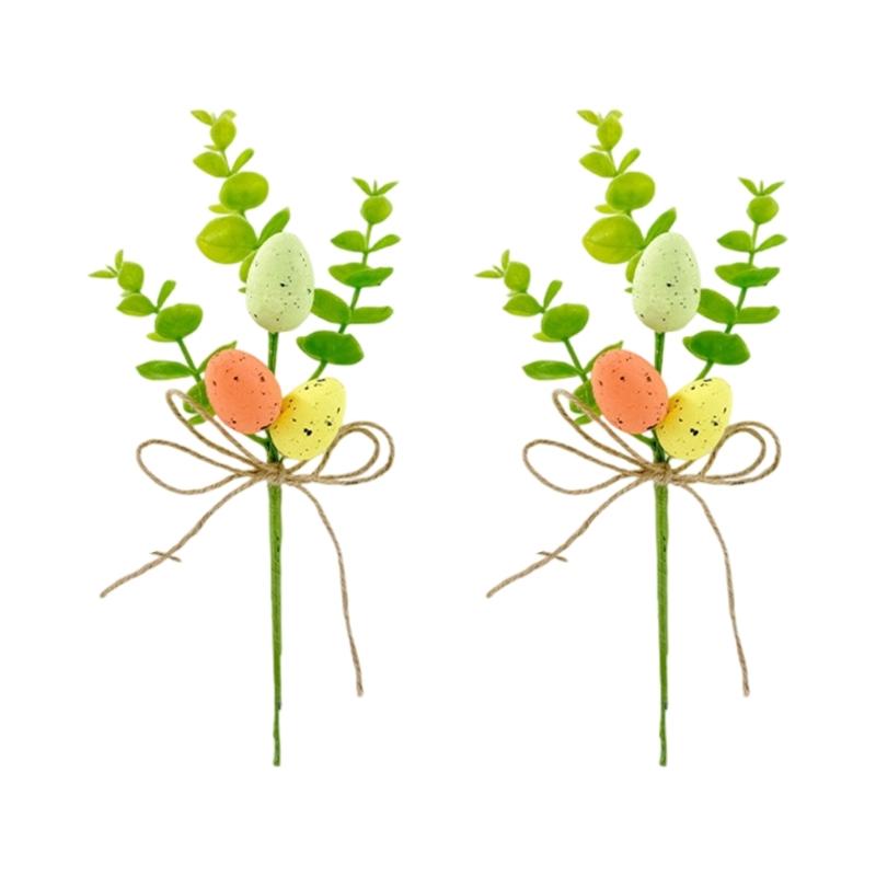 Easter Tree Branch Colorful Painting Eggs Flower Arrangements Desktop Ornament