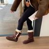 Order Muse Leather Buckle Snow Boots Two Wear Real Fur Integrated Women's Winter Cotton Shoes Cowhide Wool Martin Boots