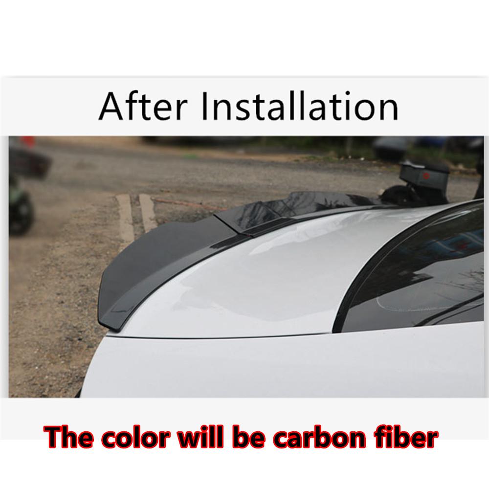 Glossy Carbon Fiber Color Adjustable Car Rear Trunk Spoiler Lip Roof Tail Wing