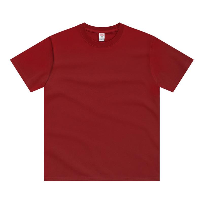 250g Pure Cotton Heavyweight Short-Sleeve Solid Color Loose T-Shirt - Niche Japanese-Style Trend