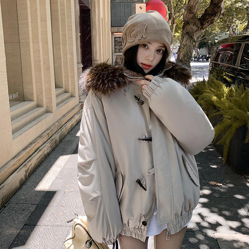 Winterparka Mantel Damen Retro Kurze Jacke Kapuzen-Oberbekleidung Koreanischer Stil Warmer Baumwollgepolsterter Mantel