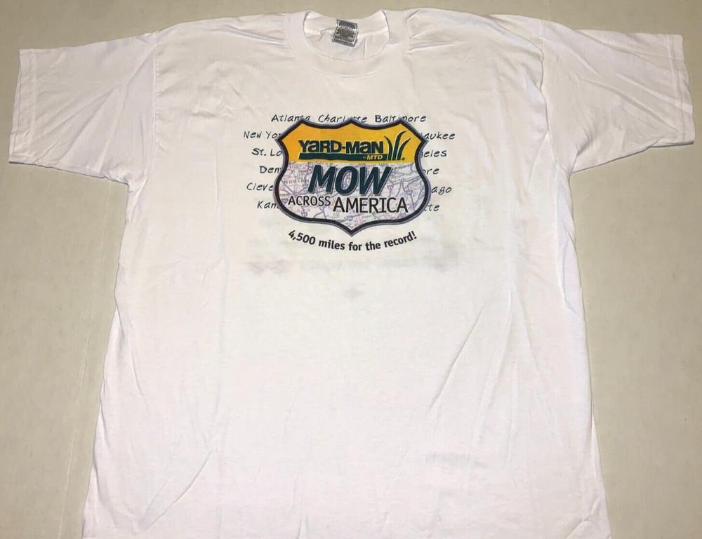 

Rare Vintage 2000s Yard-Man by MTD Mow Across America Lawn Mower T-Shirt New! XL Unisex T-Shirt XXXL