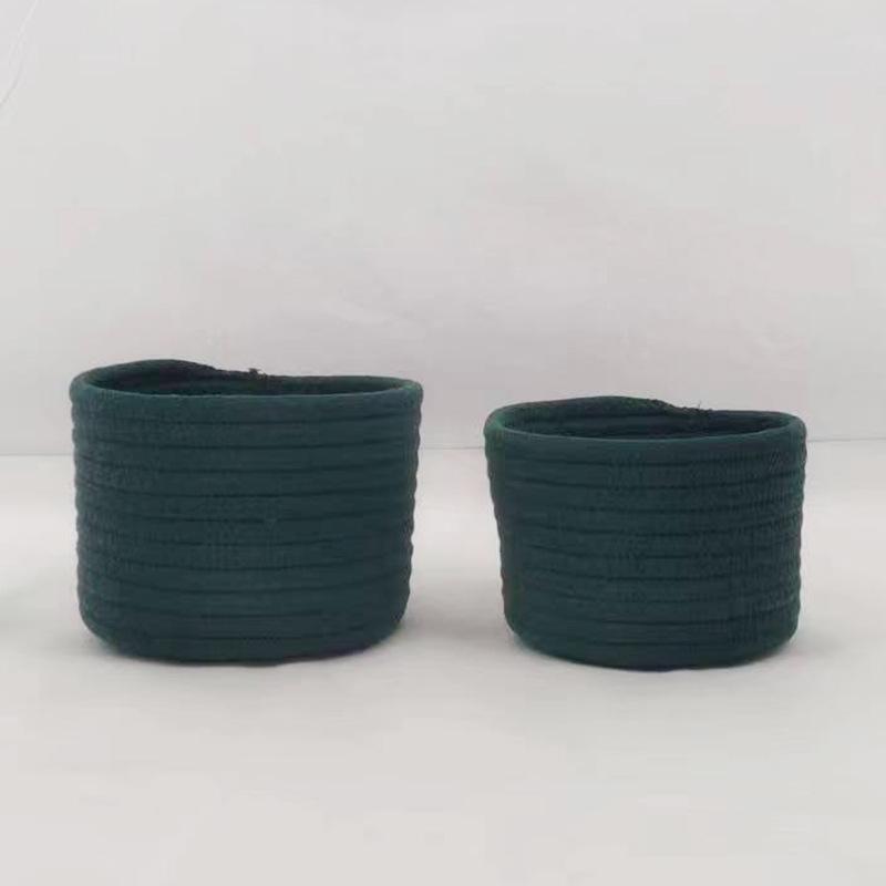 Handmade Woven Cotton Rope Storage Basket for Keys and Wallets