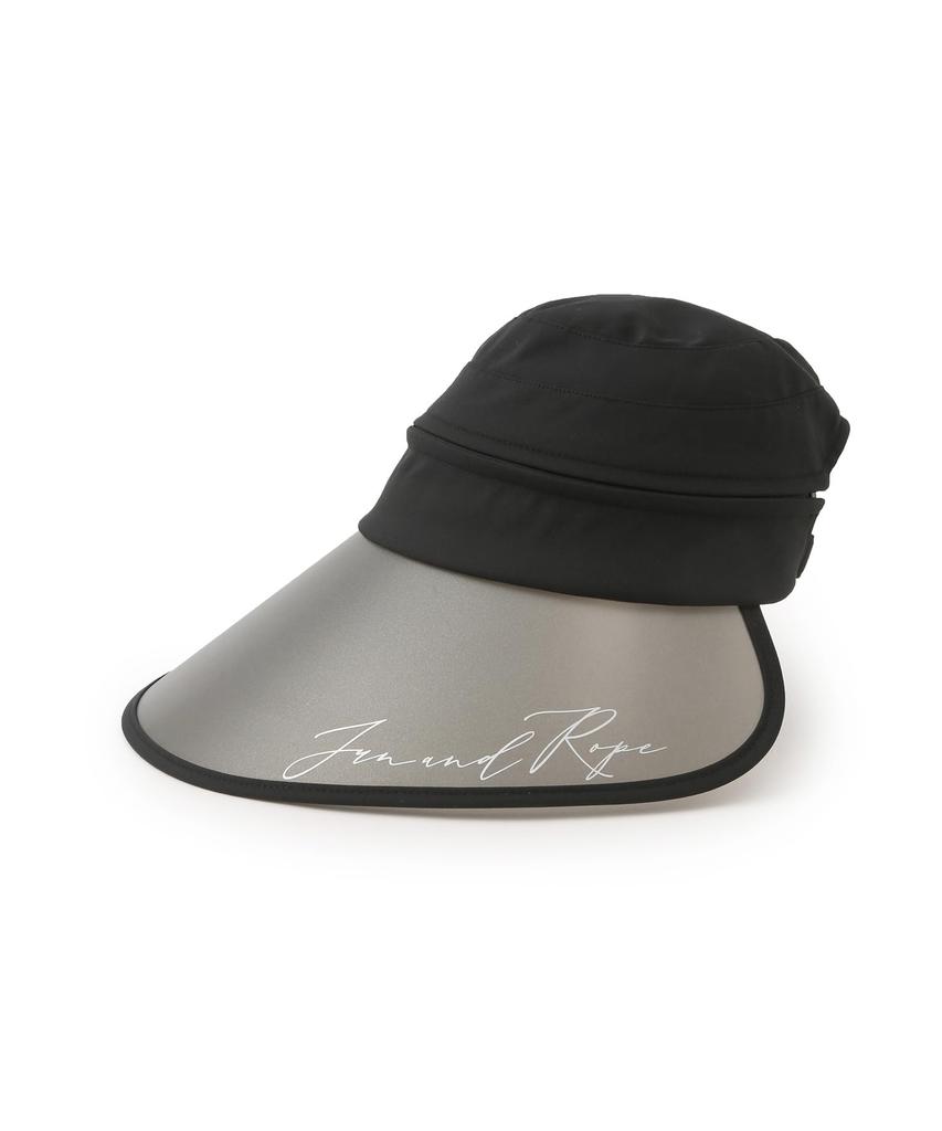 Jun & Rope 2-Way UV Self-Hat (Wide Brim) for Women ERU45020 Black Maine (01)