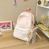 Schoolbag Korean Sweet Plaid Backpack Female Junior High School High School Student School Bag Lace Large Capacity Lightweight Backpack