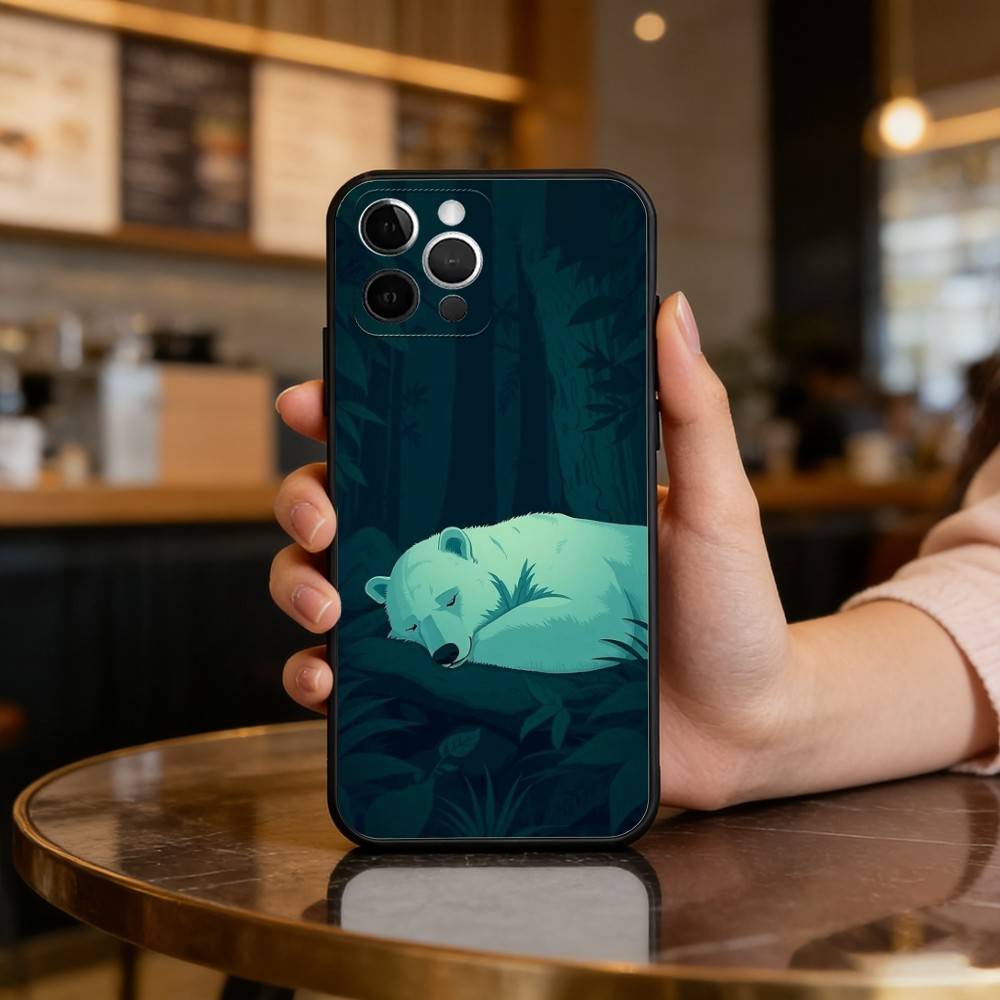 A-Animal P-Polar B-Bear Soft Silicone Black Cover,Phone Case For iPhone 17,16,15,14,13,12,11 Plus,Pro Max,XS iPhone12PRO