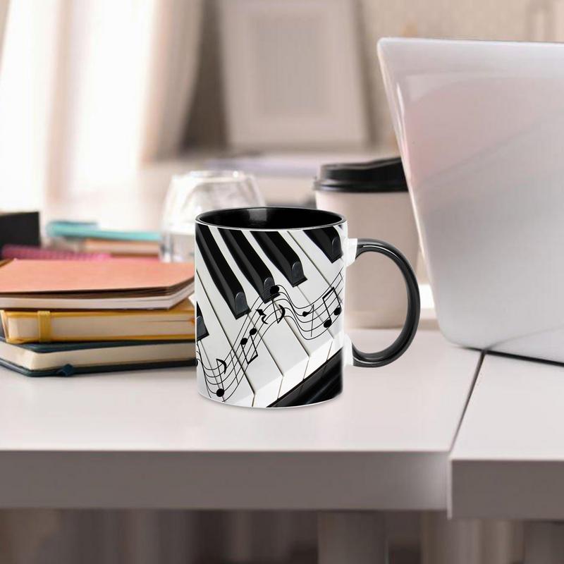 Music Theme Coffee Mug 350ML Guitar Piano Violin Ceramic Mug Coffee Mug Ceramic Mug Coffee Cup Table Decoration Tea Mugs