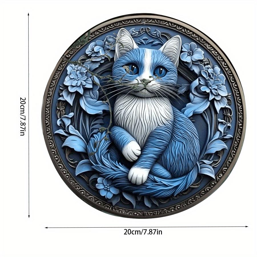 

2d Flat 20*20cm, Traditional Style Cat Wooden Wall Art, Realistic Impression Painting, Multipurpose Decorative Sign & Plaque for Home 20x20cm