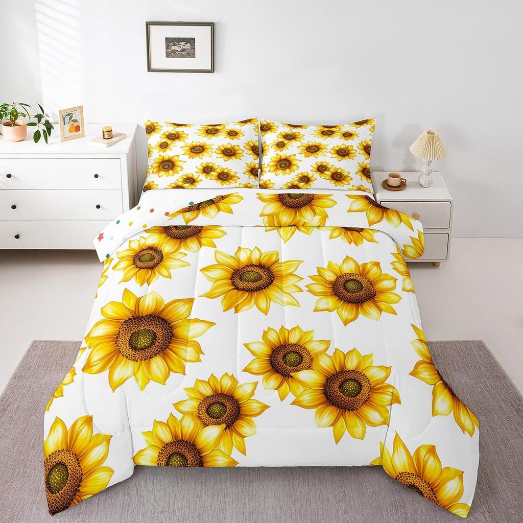 Erosebridal Horse Quilt Twin Size, Farmhouse Western Cowboy Cowgirls Duvet Insert for Kids Boys Girls Teens, Cartoon Kawaii Horse Bedding Se