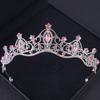 Diademi e Corone di Cristallo Rosa Diadema Corona Strass per Ballo di Fine Anno per Donne Accessori Capelli Sposa Matrimonio Gioielli Corona Tiara Regalo