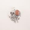 Natural Peach Moonstone Gemstone 925 Sterling Silver Handcrafted Pendant 1.49" CP-28-26