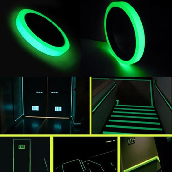 10m Self Adhesive Luminous Photoluminescent Tape Glow In Dark Home Warning Decor