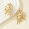 Geometric Wing Stud Earrings with Diamond Accents for Women - Elegant, Lightweight and Fashionable