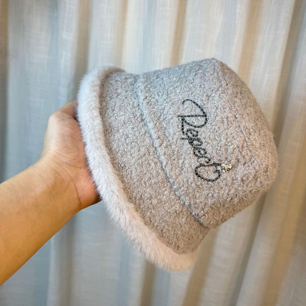 New Style Fisherman Hat for Women In Autumn and Winter Simple and Fashionable Plus Velvet To Keep Warm Mink Hair To Show Face Small Basin Hat Trendy