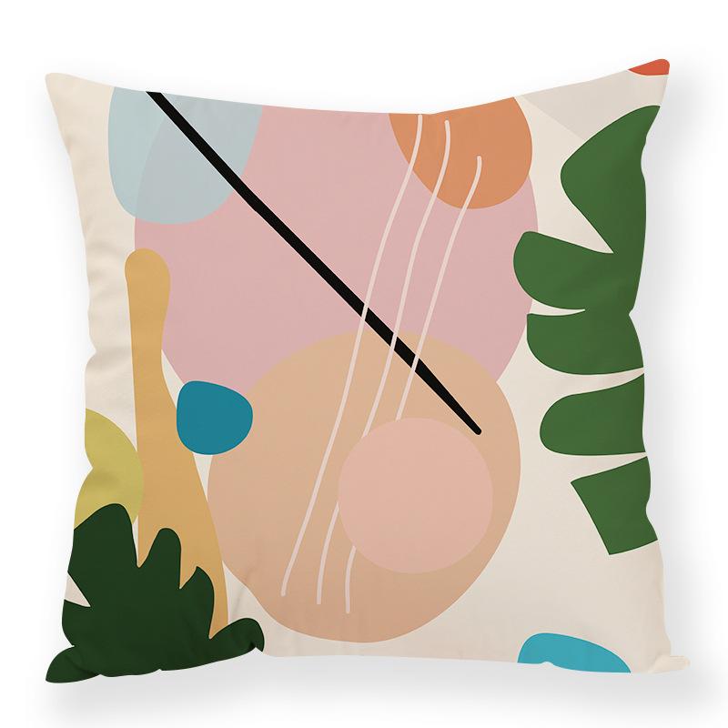 Ins Abstract Modern Simple Plush Pillowcase Line Decoration Pillow Car Office Waist Rest