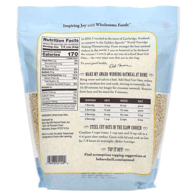 Steel Cut Oats, Whole Grain, 54 oz (1.53 kg)