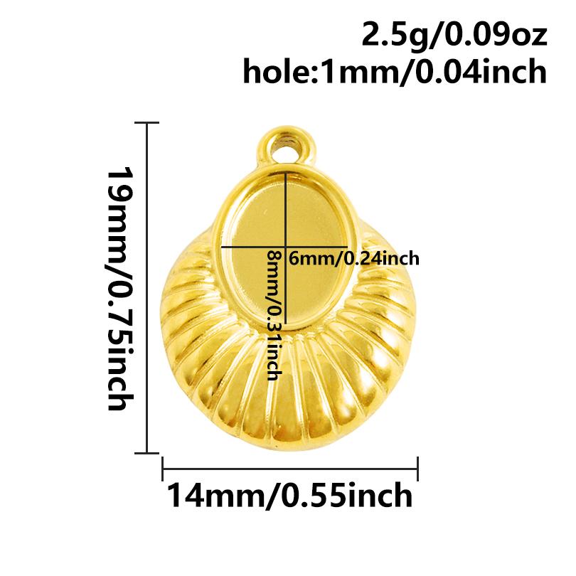 6 Stück Herz Quadrat Wassertropfen Oval Cabochon Basis Fassung Anhänger Edelstahl Charms Für Schmuckherstellung Großhandel DIY Materialien