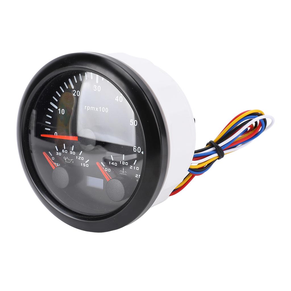 3 v 1 Elektrický tachometr Manometr tlaku oleje Teploměr vody 3 3 8in 6000rpm 0 až 150 PSI 100 až 250 Fahrenheita 7